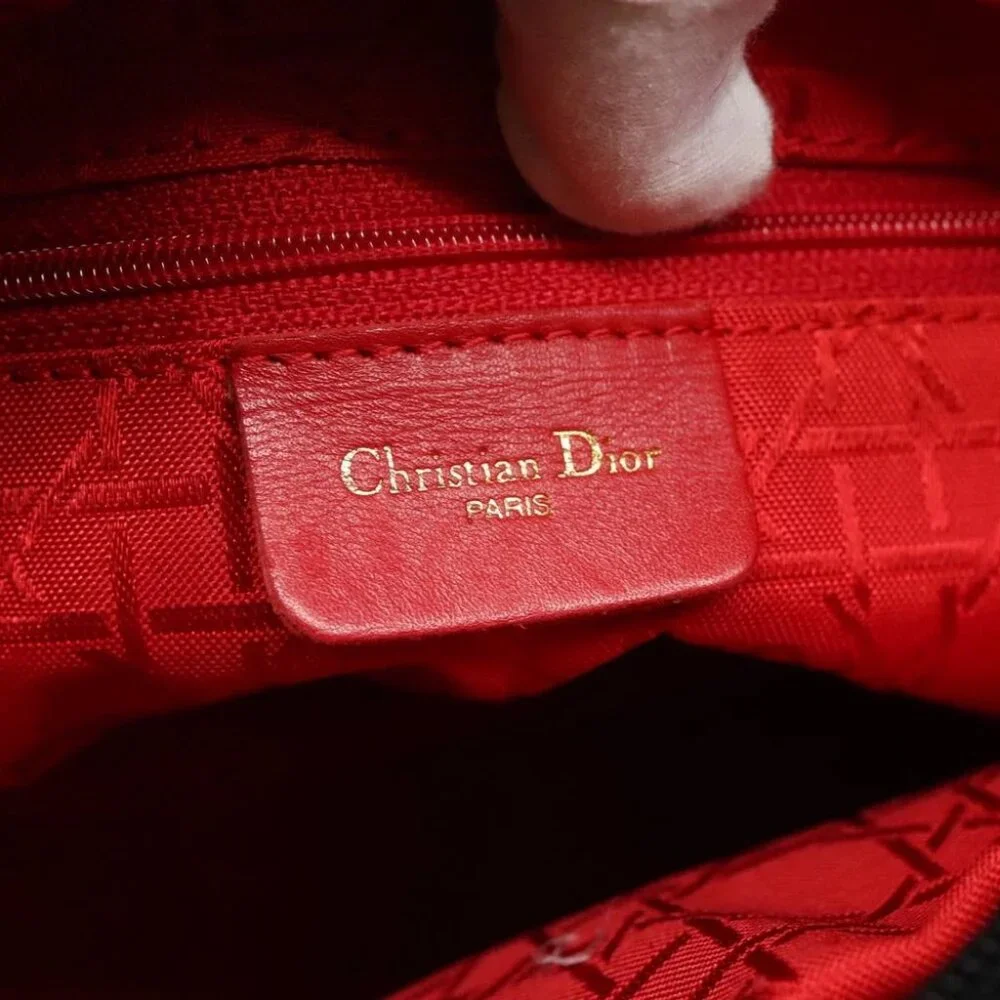 Christian Dior Canage Hand Bag Nylon Black Gold - Picture 13 of 14